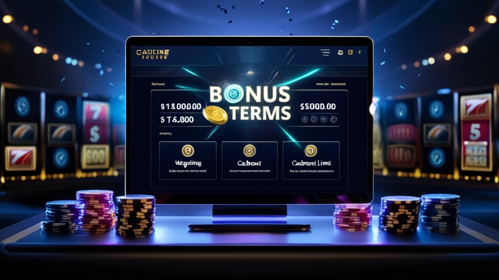 Bonusvoorwaarden met inzetvereisten en uitbetalingsregels in een casino