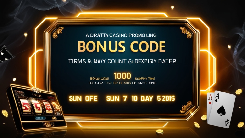 Promotiebord met looptijd en voorwaarden van bonuscodes in een casino